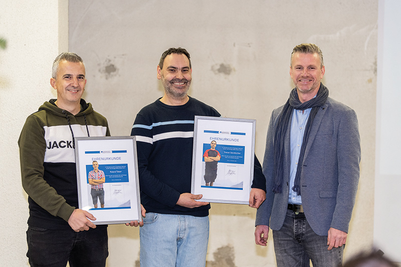 v. l. n. r.: Roland Telser (20 Jahre), Tristan Sandbichler (25 Jahre), Thomas Moriggl (Geschäftsführer)