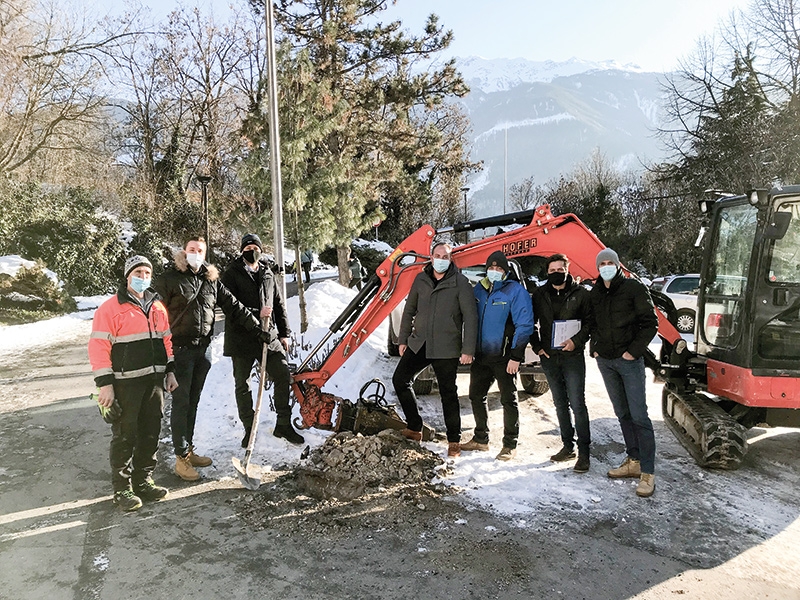v. l.: Elmar Theiner (Hofer Tiefbau), Fabian Brunner (Hotel Prokulus), Christof Tappeiner (Präsident Tourismusgenossenschaft, Hotel Belvedere), Michael Hofer (Hofer Tiefbau), Hannes Warger (Patscheider & Partner), Thomas Oberhofer (Hofer Tiefbau), Uli Stampfer (Tourismusgenossenschaft Naturns), es fehlt Klaus Ladurner (Vize Präsident, Hotel Preidlhof) 