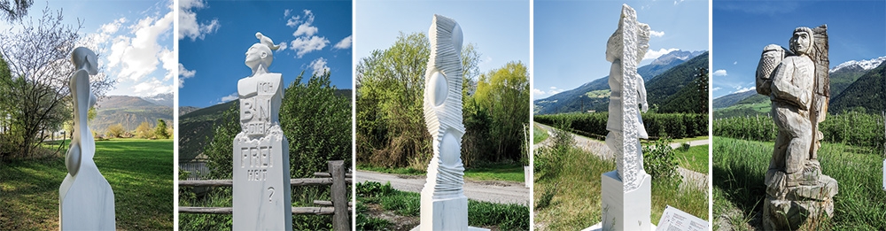 „Säulen der Freiheit“ auf dem Fahrradweg zwischen Laas und Eyrs   	1. „Rückgrat“ von David Horstmann; „Wir schließen die Augen oder schauen weg, wenn andernorts repressive Machthaber regieren.“ 2. „Ich bin die Freiheit?“  von Achim Ripperger ; „Wer in sich frei ist, gestaltet eine freie Welt“   	3. „Dialog“  von Riccarda Menger, Eva Hermens; „Wie viel Freiheit nehme ich mir und wie viel Freiheit gewähre ich meinem Gegenüber?“  	4. „Unbekümmertheit“  von Alfred Mevissen; „Ein kleines Mädchen, welches ohne Ängste durch eine massive Wand springt, symbolisiert die Freiheit des Denkens“   	5. „Der Bergsteiger“  von Markus Nabersberg ; „Ein Bergsteiger, der nach oben steigt, um die Freiheit der Berge zu erleben.“