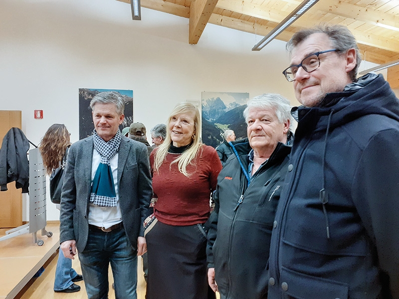 Die vier BM-Kandidaten in der Gemeinde Stilfs v.l.: Roland Brenner, Maria Herzl, Franz Heinisch und Angerer Roland