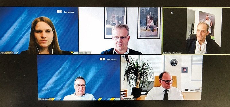 oben v.l.: die neue hds-Bezirksdirektorin Karin Meister, hds-Präsident Philip Moser, hds-Bezirksobmann Dietmar Spechtenhauser, Unten v.l.: hds-Direktor Bernhard Hilpold und hds-Vizeobmann Sandro Pellegrini