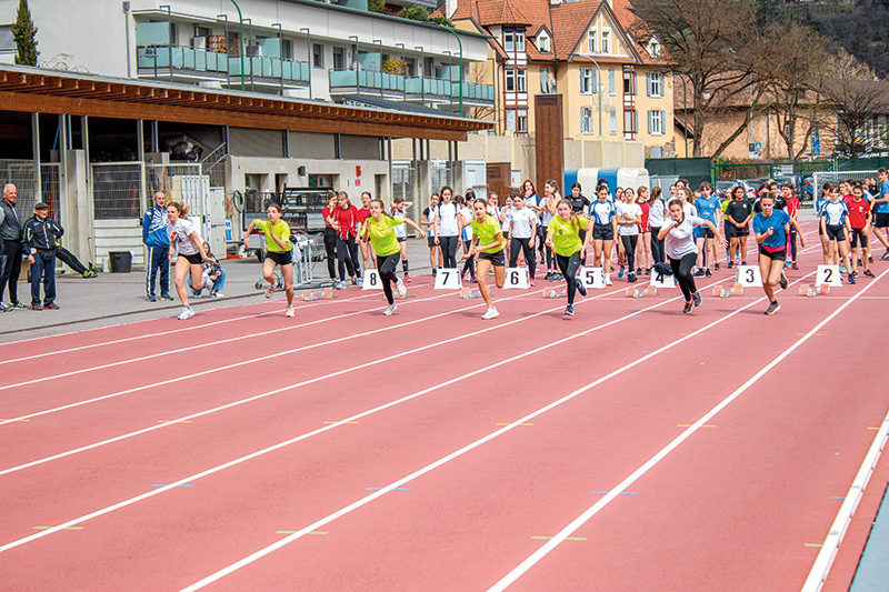 Hanna, Sofia und Rania beim Start 60 m