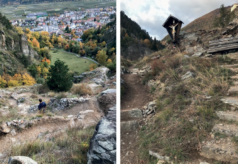 Der Weg von Priel hinauf auf das Schloss Schlandersberg wurde vorbildlich saniert. 