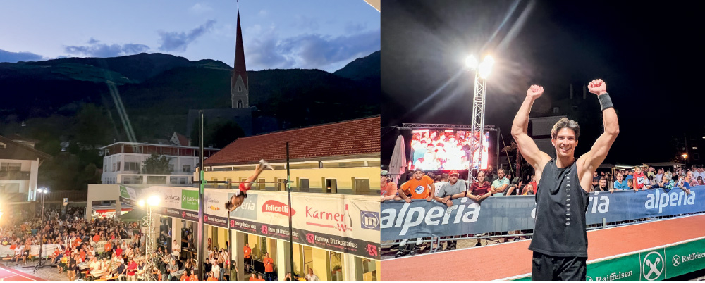 Der Sieger Riccardo Klotz und die prächtige Stimmung in Schlanders