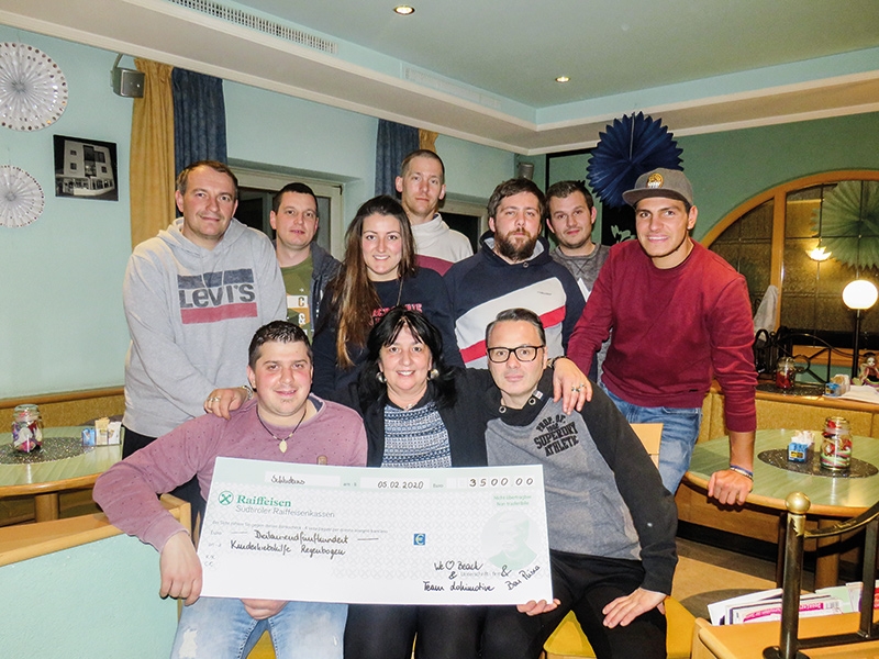 v.l. vorne: Lukas Eller, Prisca Gufler, Gustav Punter, hinten: Stephan Schöpf, Elmar Sapelza, Christiane Heinisch, Ronald Anstein, Andreas Marseiler, Hannes Spiss, Kristian Perkmann