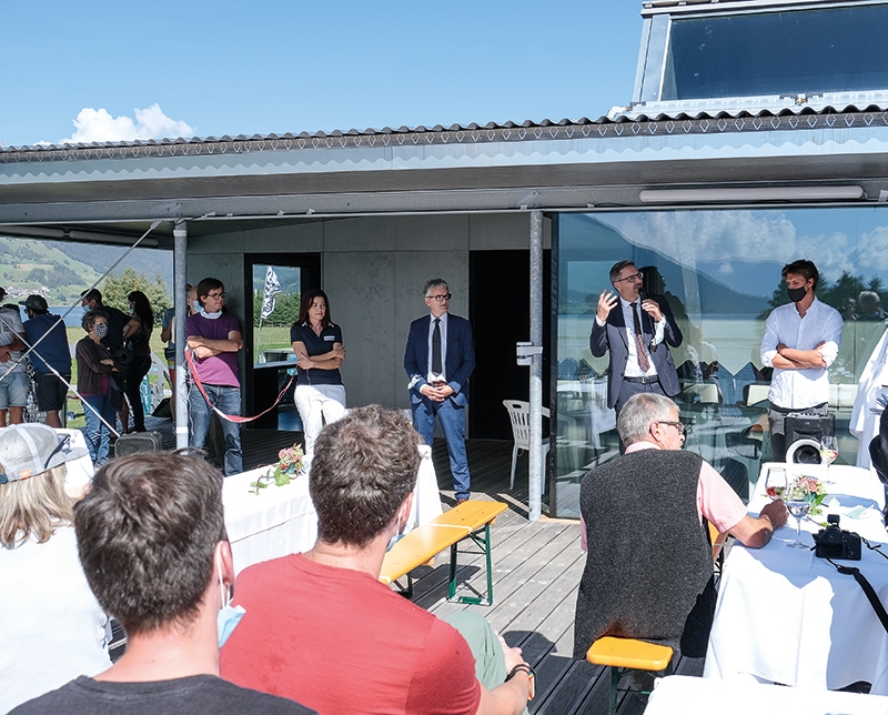 Mit einem Festakt wurde am Samstag (12.09.) die Kite Station Graun am Flussdelta des Karlinbaches eröffnet