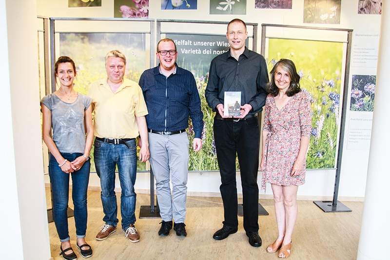 v.l: Referentin Patrizia Civino-Wachter, BM Georg Altstätter, TV-Direktor David Stocker, Florian Felderer und Edith Walder