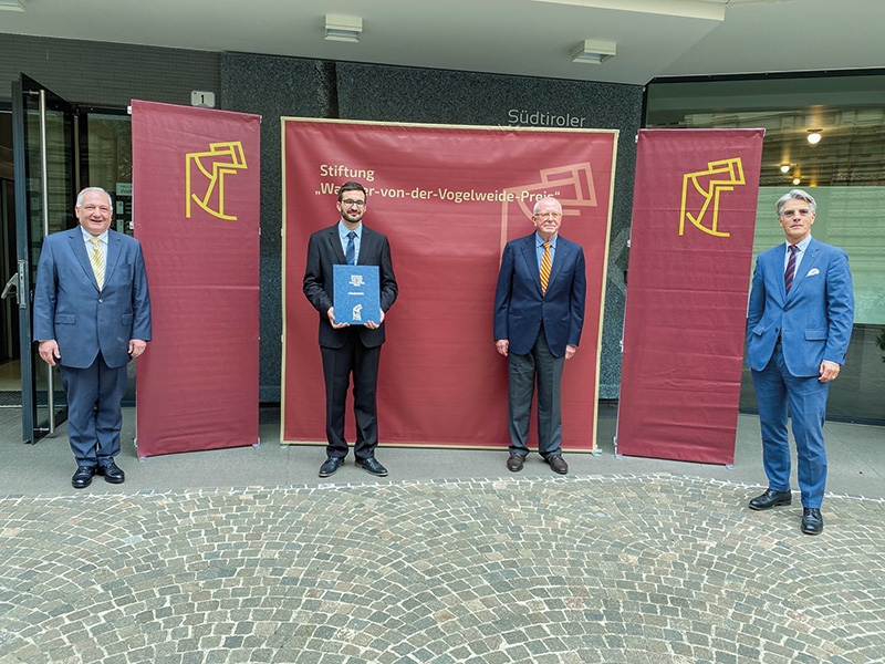 v. l.: Johannes Eigelsreiter, David Fliri, Eduard Höcherl, Hans-Christoph von Hohenbühel