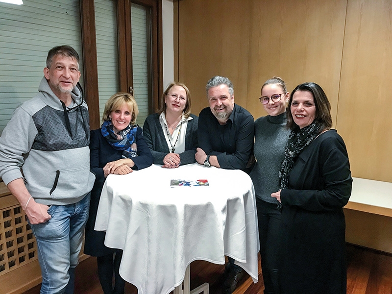 v.l. KVW Naturns-Vorsitzender Stephan Prieth, Landesrätin Waltraud Deeg, Elisabeth Brichta von der ASWE, Patronatspräsident Olav Lutz, Manuela Tappeiner vom KVW Patronat Meran und Familienreferentin Astrid Pichler