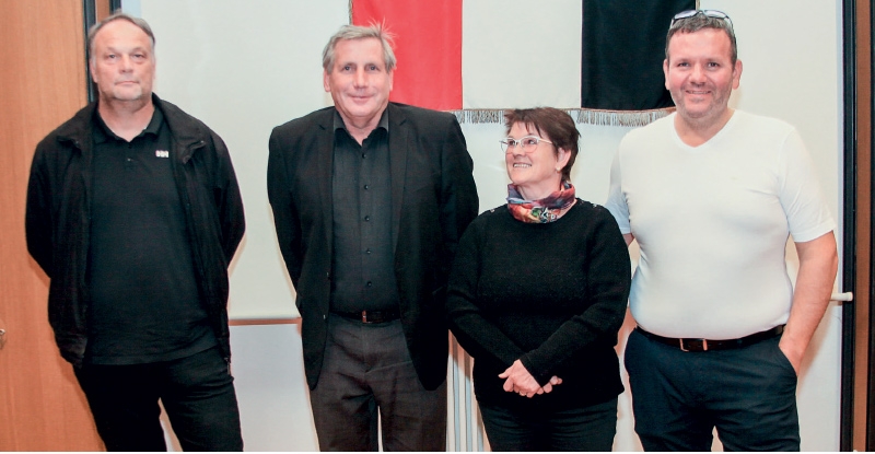 Der neue Gemeindeausschuss in Glurns v. l.: Armin Windegger (SVP),  BM Erich Wallnöfer, Rosa Prieth und Beat Wunderer (alle „Für Glurns)