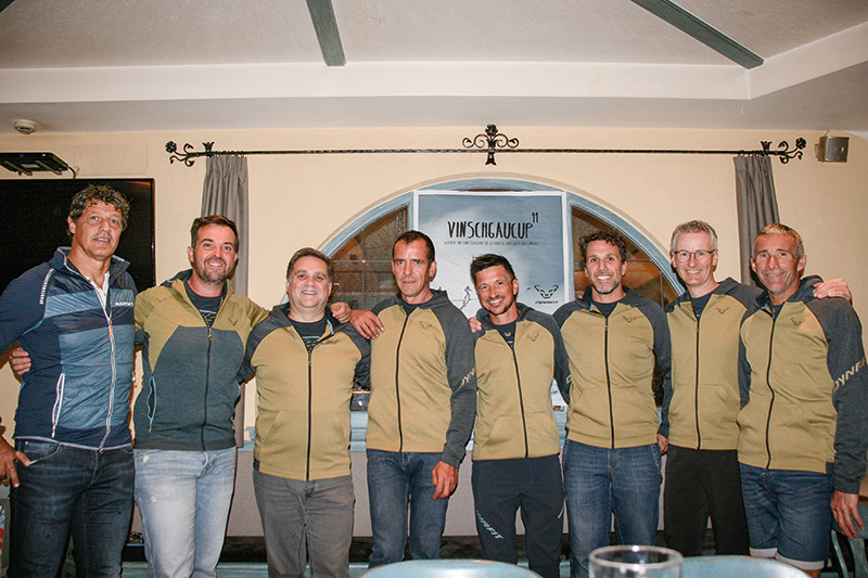 v. l. Helmut Thurner (Mals/Schöneben AG), Patrick Gamper, Stefan Holzknecht (Schluderns), Klaus Wellenzohn (Kortsch), Alexander Erhard (Mals),  Stefan Kuppelwieser (Burgeis), Stefan Karnutsch (Sulden) und Anton Steiner (Laas)