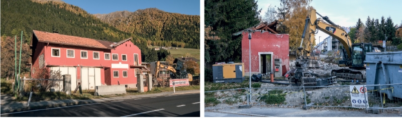 Das ANAS Haus in Reschen, der Abriss des ANAS-Hauses in St. Valentin