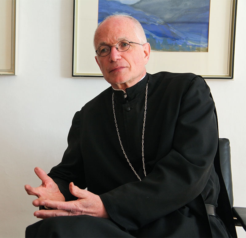 Abt Markus Spanier ist der 50. Abt von Marienberg. Seit knapp 10 Jahren steht der gebürtige Pfälzer dem Kloster vor. Zuvor war er 6 Jahre lang Prior.