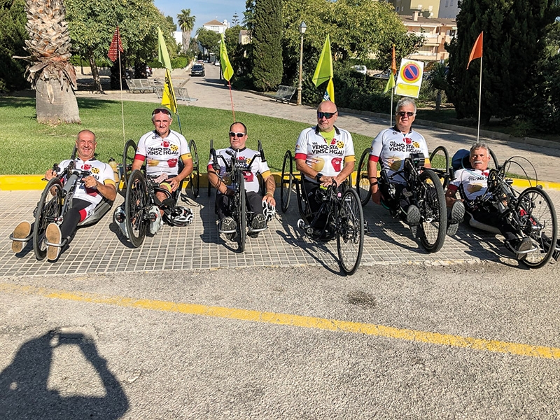 v.l.: Giovanni Costa,  Roland Ruepp, Klaus Zöschg, Fredi Widmer, Konrad Stecher und Karl Tappeiner auf Mallorca