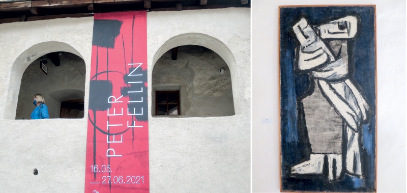 Peter Fellin (1920-1999), zum 100. Geburtstag, ist das Thema der Frühjahrsausstellung auf Schloss Kastelbell ;  rechts: Pietá (1954)