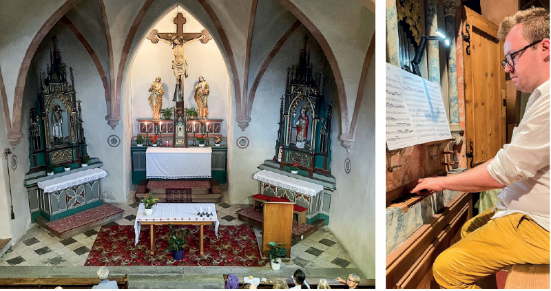 In der Kirche auf der Töll zur hl. Helena wurde am 18. August Patrozinium gefeiert. Der berühmte Organist Marian Polin entlockte der kleinen Orgel wunderbare Töne, die Kirchengemeinde war begeistert