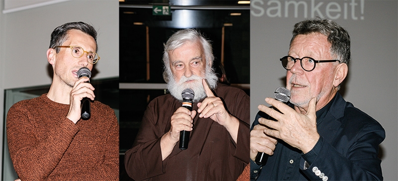 Dr. Christian Hofer, Hausarzt in Schluderns; Pater Peter Gruber, Sterbebegleiter; Dr. Hartmann Aichner, ehem. Primar im KH Bruneck