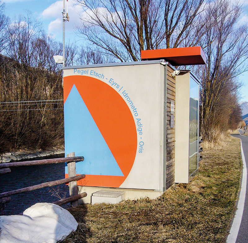 Pegelmessstelle an der Etsch bei Eyrs