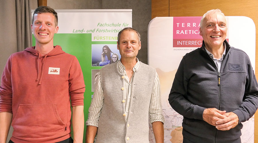 Personalwechsel im Sennereiverband und im Bezirksamt für Landwirtschaft in Schlanders: v. l.: Matthias Ziernhöld, Bertram Stecher, Markus Joos