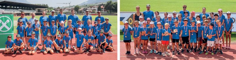 Die Leichtathletik Camps in Latsch (links) und Mals rechts waren ein Erlebnis