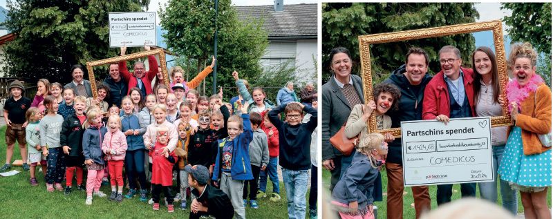 Ein gelungenes Kinderfest mit Herz fand kürzlich in Partschins statt: Spendenübergabe an Comedicus