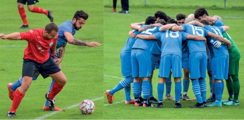 links: Schluderns (blau) besiegte Prad im Wiederholungsderby mit 3 zu 0. rechts: ASV Schluderns
