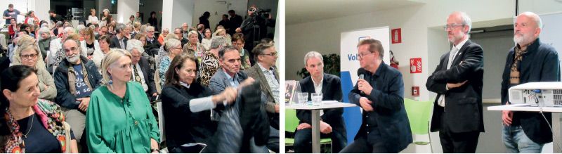 Bereits zum dritten Mal organisierte der KVW eine sehr gut besuchte Veranstaltung unter dem Titel „Ein Herz für die Peripherie“ Dieses Mal am 16. Mai im Krankenhaus Schlanders. Nach der Begrüßung durch Primar Robert Rainer, Heinrich Fliri vom KVW und BM Dieter Pinggera, führte Josef Bernhart ein Gespräch mit Rudi Anschober. Ausblicke auf die weitere Entwicklung gab Florian Zerzer. V. l. Josef Bernhart, Rudi Anschober, Florian Zerzer und Robert Rainer