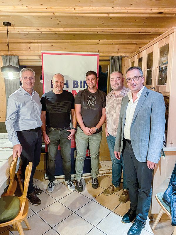 OV Schluderns v. l.:  BO Günther Platter, Stefan Schug, OO Heinz Wegmann, Rudi Trafoier und BM Heiko Hauser