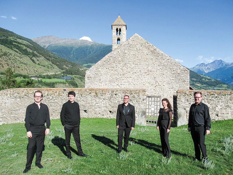 Musica Viva lud am 30. Juli zu einem Barockkonzert in die St. Veit-Kirche am Tartscher Bühel. Es spielte das Ensemble „La florida Capella“ v. l.: Alessandro Baldessarini, Mauro Colantinio, Riccardo Pisani, Franziska Fleischanderl und Marian Polin