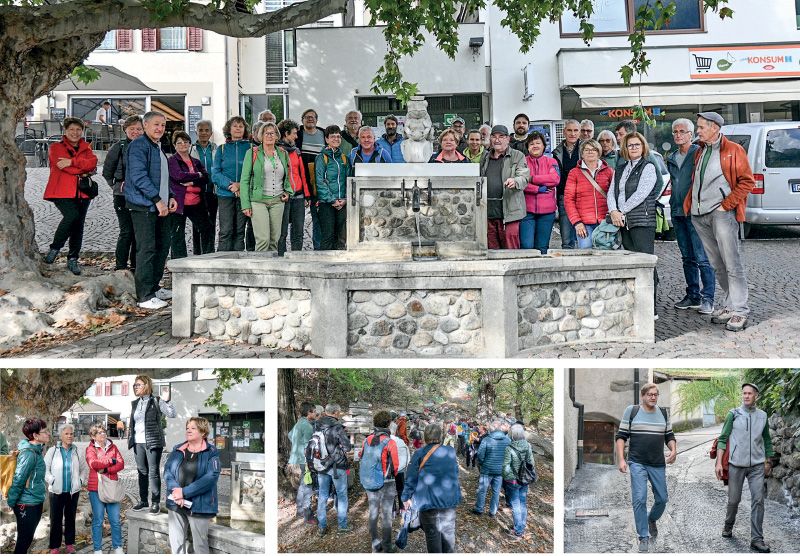 Über 30 Vorsitzende und MitarbeiterInnen der Bildungsausschüsse aus dem Burggrafenamt und Vinschgau fanden sich auf dem Dorfplatz von Kastelbell ein, wo sie von Kathi Donà (stehend) begrüßt und von Helga Pircher (rechts) bis nach Tschars auf einer „sagenhaften“ Wanderung informiert und begleitet wurden. Die Bezirksbetreuer Ludwig Fabi und Markus Breitenberger sind die Initiatoren dieser beliebten Bezirkstreffen.