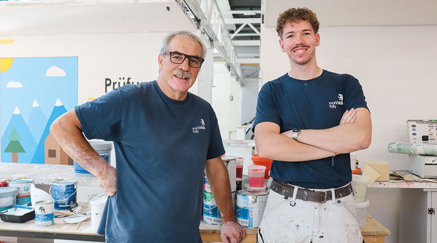 Tutor Bruno Giongo und Christoph Auer, Euroskills-Teilnehmer