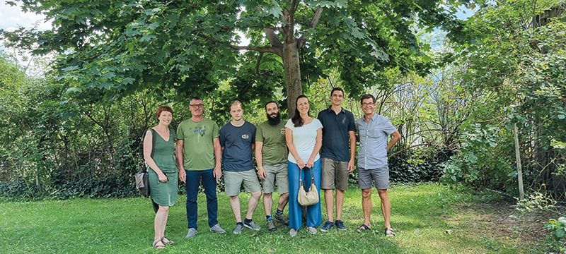 Der neue Ausschuss von l nach r: Brigitte M. Pircher, Wolfgang Lechthaler, Stefan Schönthaler, Thomas Marseiler, Géraldine Haupt, Marcel Schwarz, Erwin Tumler