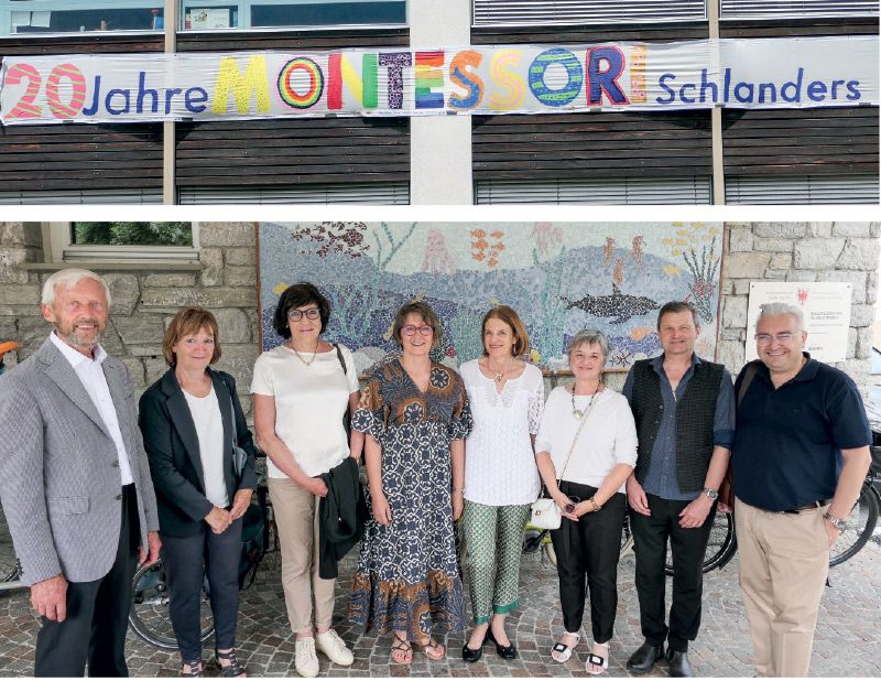 v. l.: Wilfried Stimpfl, Rosmarie Götsch, Elisabeth Schwalt, Kunhilde von Marsoner, Maria Martin, Monika Wielander, Lukas Trafojer und BM Dieter Pinggera