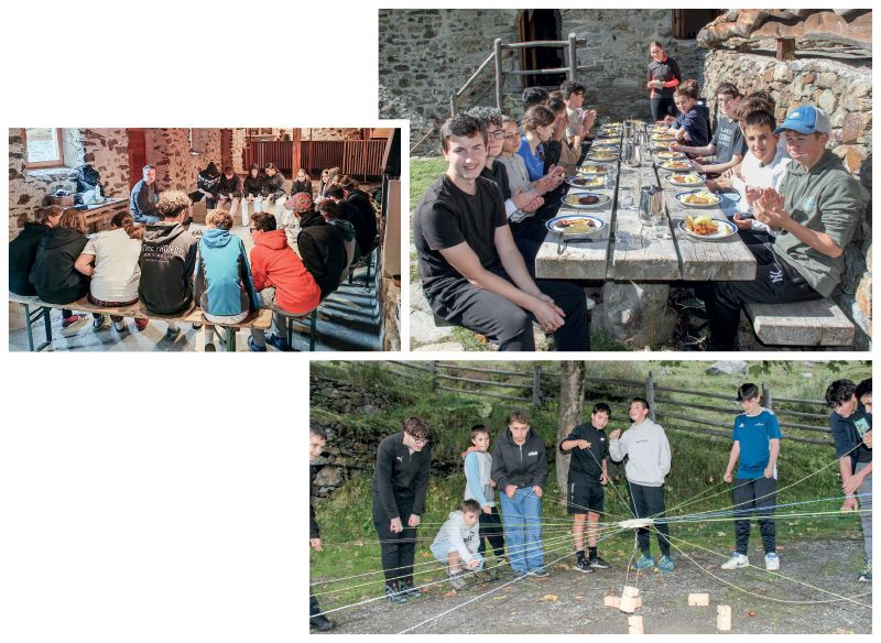 oben rechts: Mittagessen selbstgekocht 1B TFO; oben: Im Gespräch mit dem Sozialpädagogen 1B WFO; rechts: Nur gemeinsam schaffen wir es 1A TFO