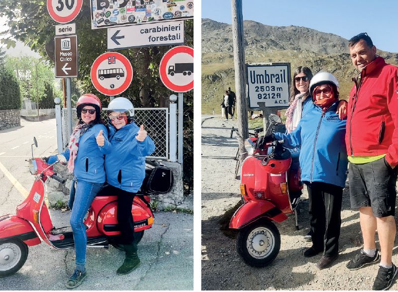 Tochter Juliane Stricker und Schwiegersohn Othmar Alber begleiteten die Burgl auf der Vespatour