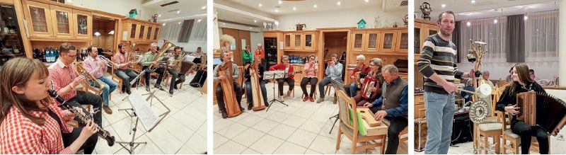 Beim ersten Hoangart 2023 am 10. Februar wurde im Gasthaus Sonne in Kortsch gespielt, gesungen und getanzt.
