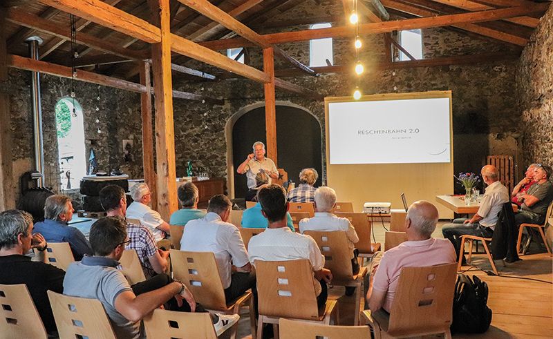 Präsentation des Projektes Reschenbahn 2.0 – Redner im Bild: Siegfried Gohm