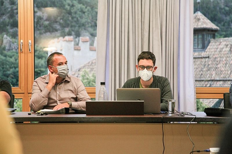 Der Latscher BM Mauro Dalla Barba und der Architekt Michael Reichegger: Machbarkeitsstudie für allerhand Problemlösungen