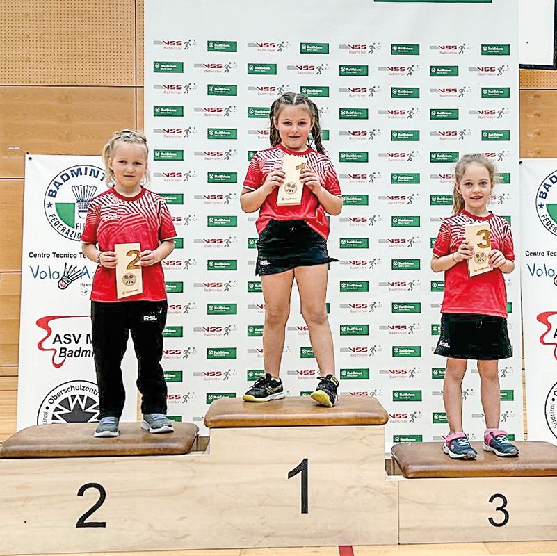 1. Platz Niedermair Hannah, 2. Platz Telser Noemi, 3. Platz Ceol Emilia (alle ASV Mals)