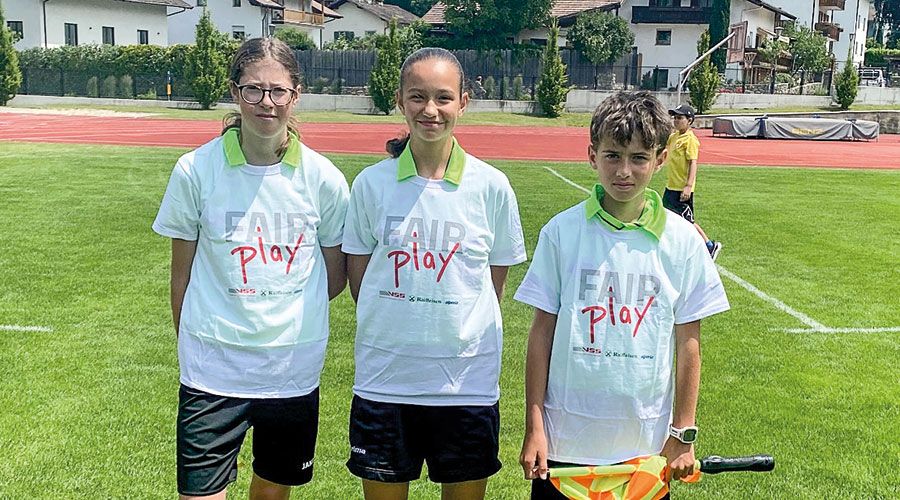 v. l. Lena Baldauf, Lea Prinot und Laurin Muther bei den  VSS Finalspielen in Latsch