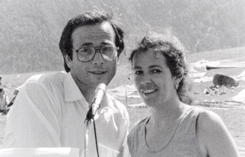 Hansjörg Waldner und Anita Pichler beim legendären Frühstück auf dem Tartscher Bichl im Juni 1986