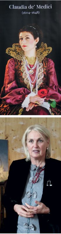 Die Schlanderser Oberschullehrerin Sabina Mair erzählte über Claudia de Medici, eine Frau und Italienerin, die 13 Jahre lang die Landesfürstin von Tirol war.