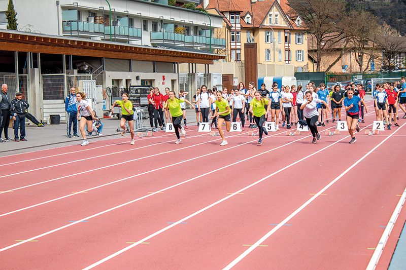 Hanna, Sofia und Rania beim Start 60 m