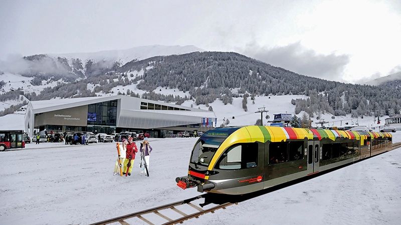 Fotomontage Werner Thaler, Süd-Tiroler Freiheit: Zug in Nauders