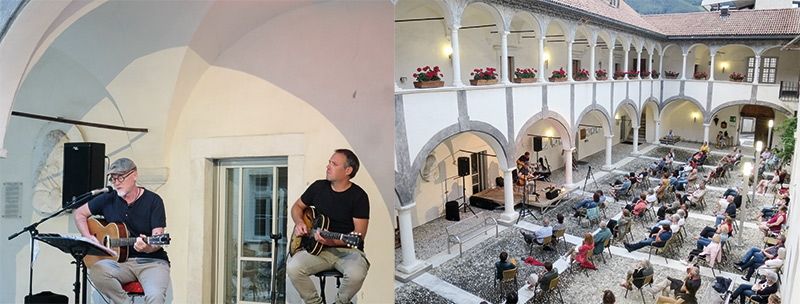 Helmut Pinggera ist unter dem Künstlernamen Frederick Helmut Pinggera in den Vinschgau zurückgekommen und hat zusammen mit Marc Giugni am 28. Juli den Schlandersburger Sommerabend mit Liedern und Texten eröffnet.