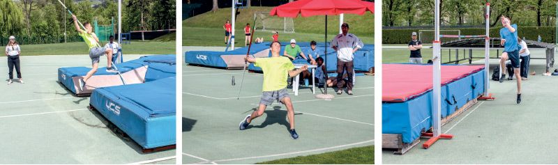 Jakob beim Stabhochspringen und Speerwerfen, Jan beim Hochsprung