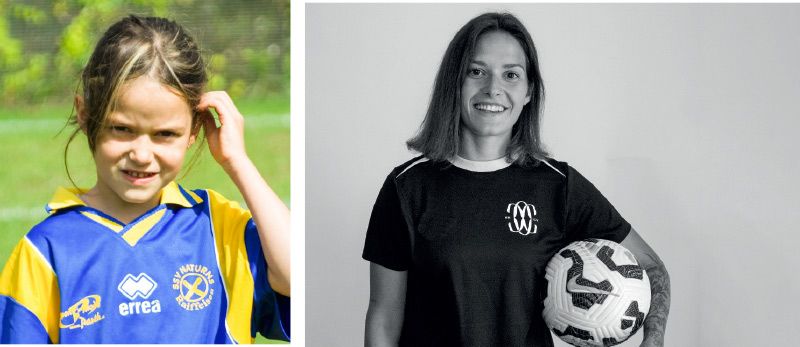 links: Nadine im Dress des SSV Naturns @SSV Naturns rechts: Beim neuen Verein FC Como Women @ FC Como Women