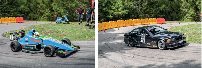 Rainer Gerold aus Göflan mit seinem Formel Gloria (Präsident  der MSGV ); Lechner Kevin aus Laas mit seinem BWM M3 (Vizepräsident der MSGV)