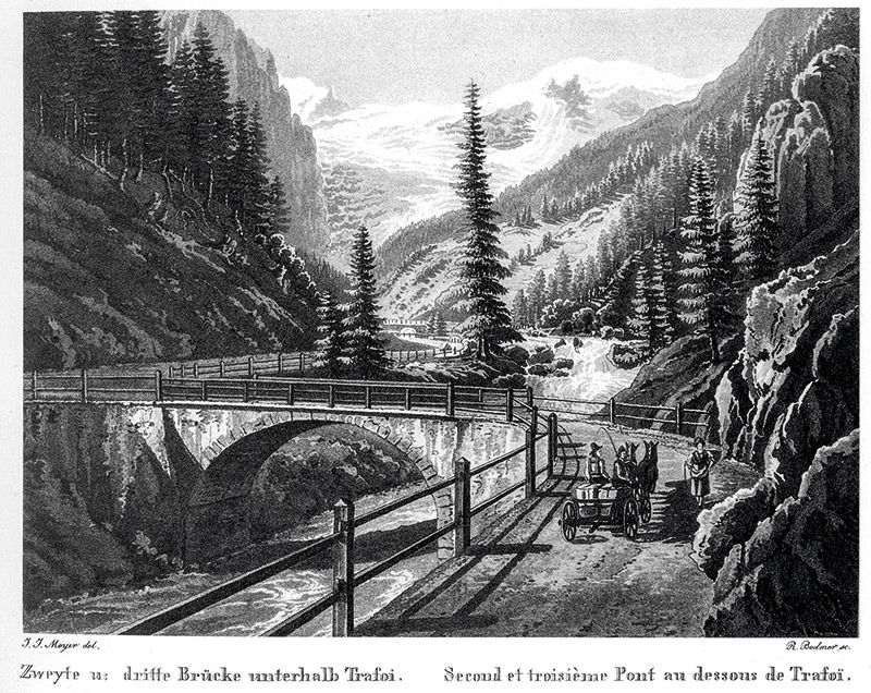 Bildquelle: „La strada dello Stelvio nelle immagini disegnate e incise di J.J. Meyer“ Quadrio Curzio - Milano - Tirano 1992