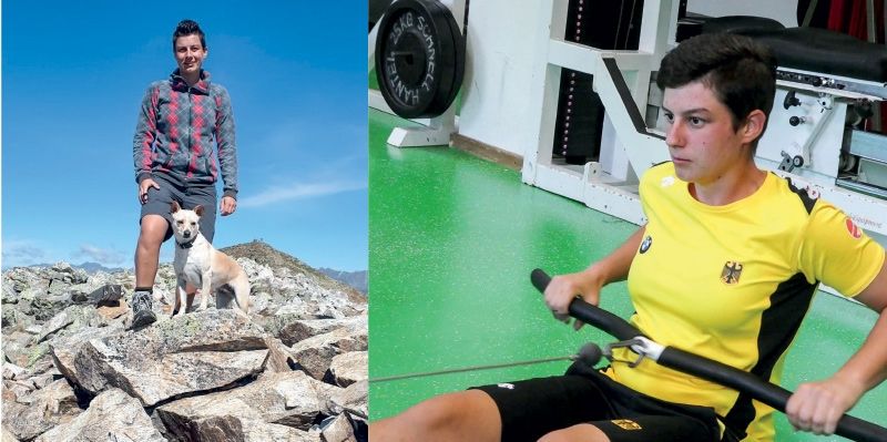 links: Auch mit Bergtouren hielt sich Sara fit Schwitzen in der Kraftkammer